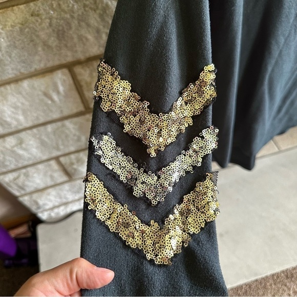 Fashionomics black dolman long sleeve top sequins medium - Picture 6 of 8